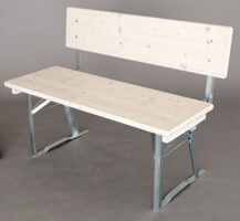 Bierbank met rugleuning wit geglazuurd