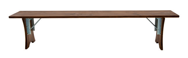 Bierbank uit biertentstel met houten onderstel