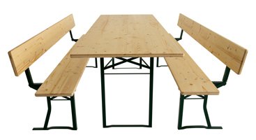 Biertent set met rugleuning van voren