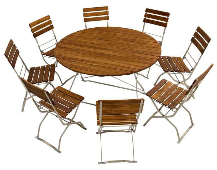 Bier tuinmeubelen ronde tafel 10bg en bier tuinstoelen 01bg