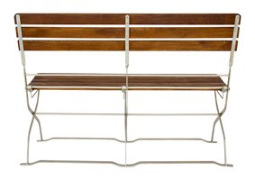 Biertuinbank latten van achteren vastgeschroefd