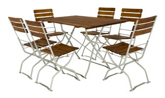 Biertuinset robinia houten frames gegalvaniseerd