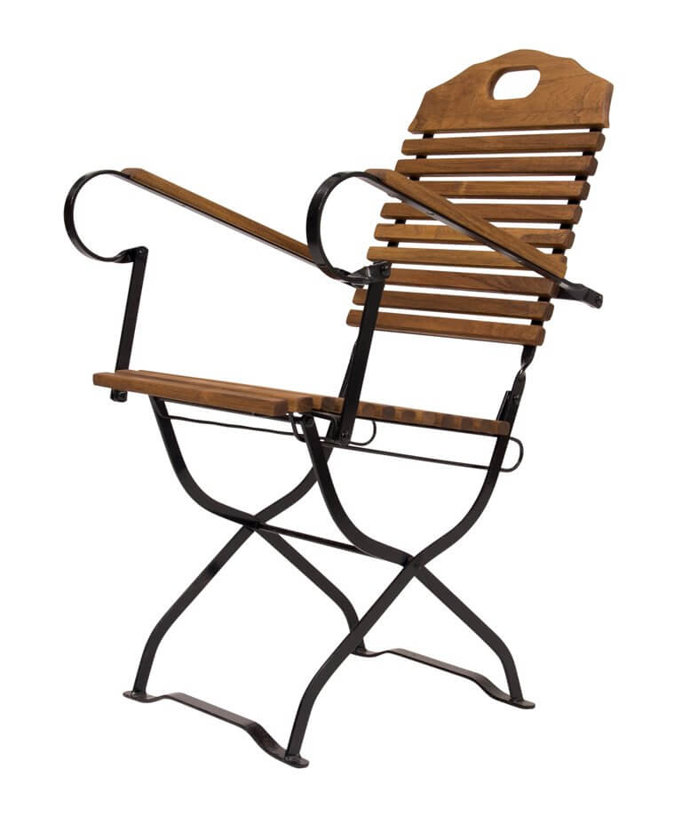 Beer tuinmeubelen met handvat en armleuning geglazuurd in de houtkleur robinia