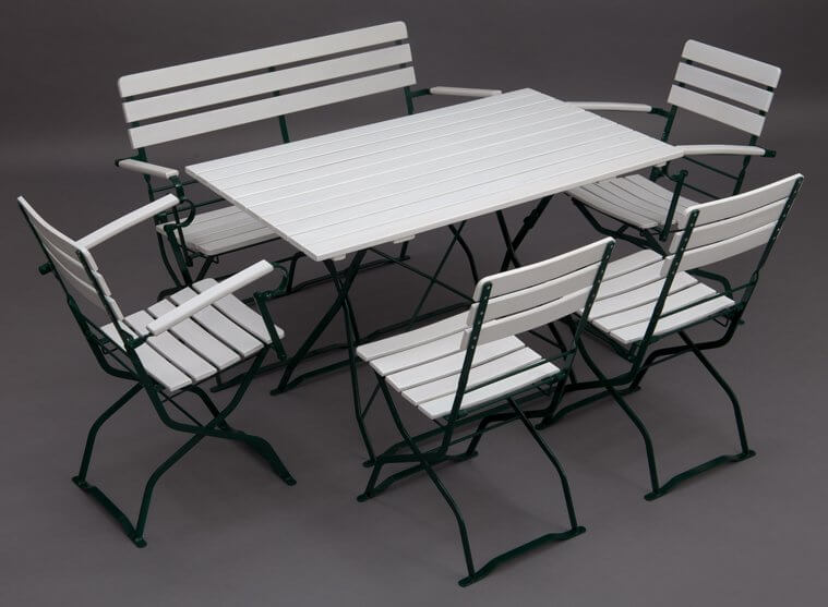 Bier tuinmeubelen met witte lak