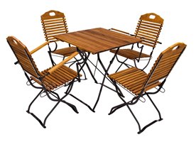 Bier tuinmeubilair met handvat en grind bar.