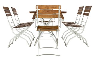 Beer tuinmeubelen robinia gebogen latten