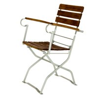 Beer tuinmeubelen robinia met armleuning gegalvaniseerd.