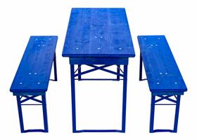 Biertafels en banken blauw