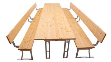 Biertafelset bank met rugleuning