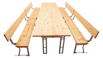 Biertafel in lijn gezet