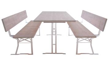 Biertafelset, roestvrijstalen frames