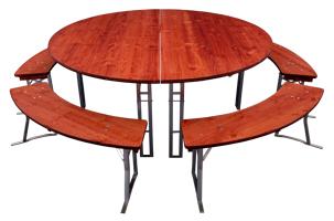 Biertent met doorgang.