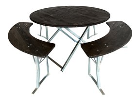 ronde biertent set met drie ronde banken