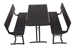 Vooraanzicht van boven biertent nr.136 met hoge beenruimte