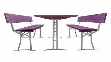 paarse biertent set met rugleuning...