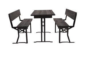 Bierbanken met platte ruggen