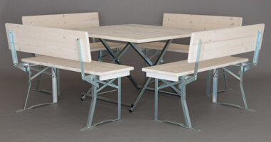 Biertent set met vierkante tafel model 147