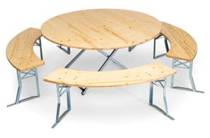 ronde biertent set met 150cm tafel.