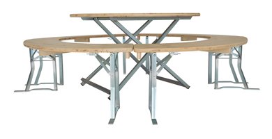 Vier Ronde Banken voor Ronde Garnituur 120 cm