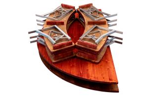 Biertent opgestapeld voor transport.