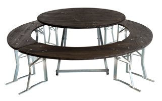 ronde biertent in volle cirkel