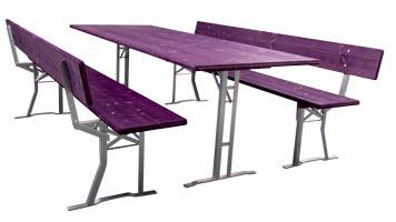 Biertent sets paars met rugleuning