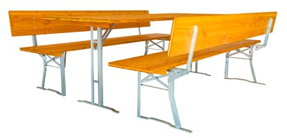 Detailopname van biertentstel, bodem schuin.