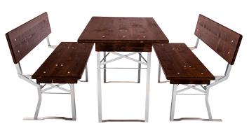 Marquee set kort hout kleur walnoot