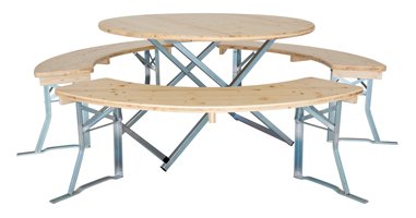 Marquee set up three benches