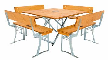 Vierkante feesttent met advertenties