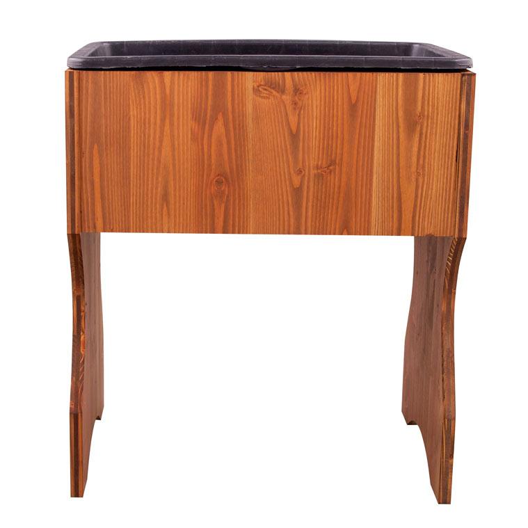 Verhoogd bed van Douglas spar kleur robinia