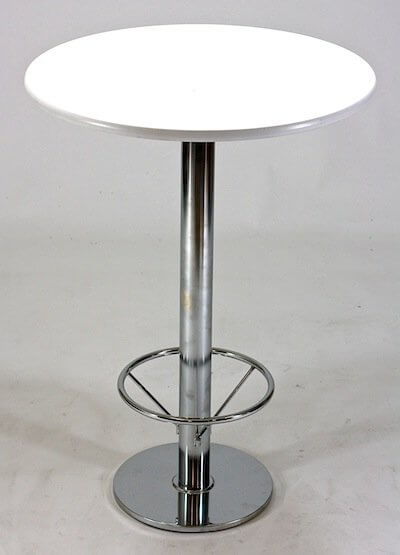 Nr. 59 Kolom-sta-tafel met roestvrijstalen frame en voetring